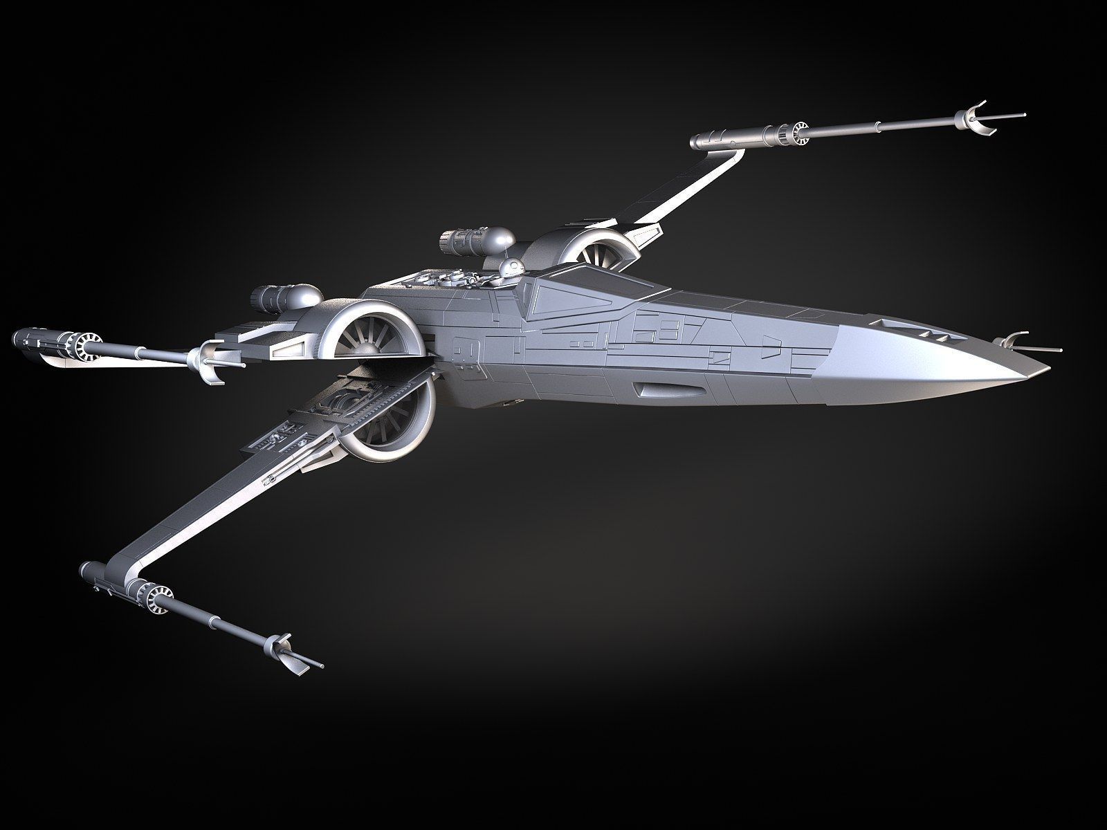 Star Wars X-Wing Fighter Black with Interior 3D model_14