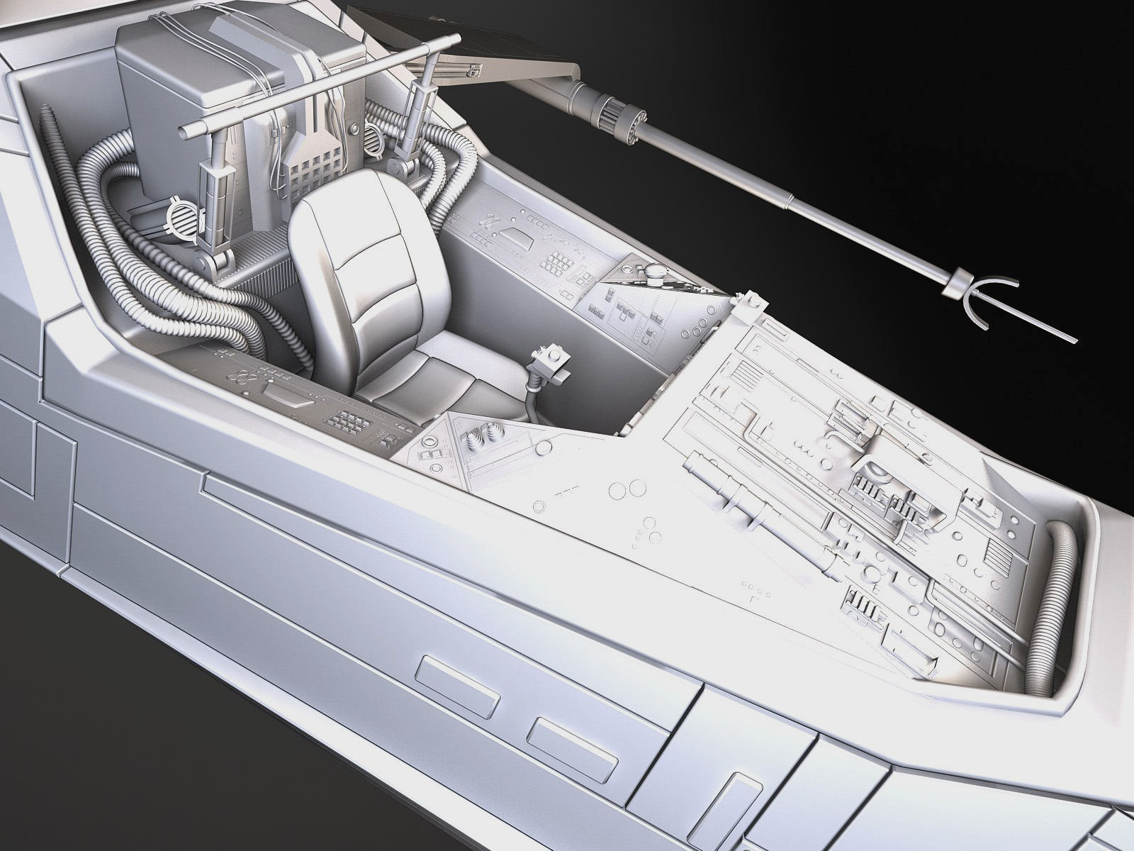 Star Wars X-Wing Fighter Black with Interior 3D model_23