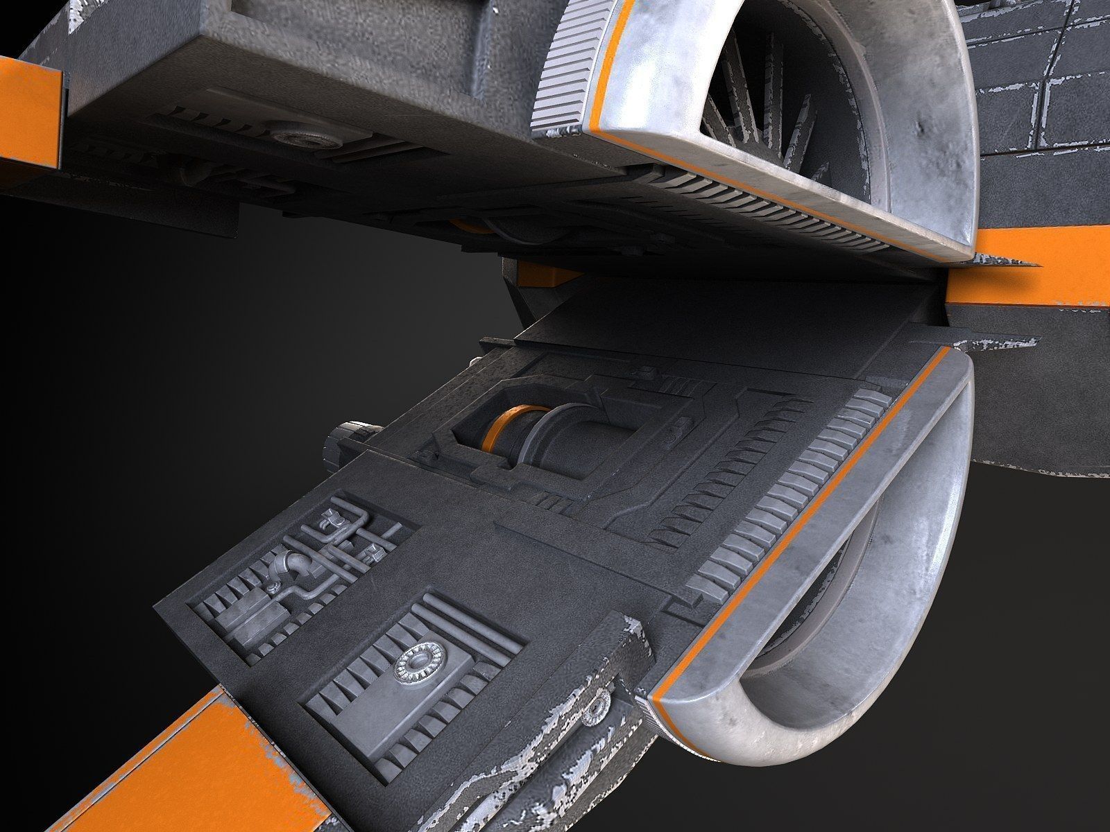 Star Wars X-Wing Fighter Black with Interior 3D model_15