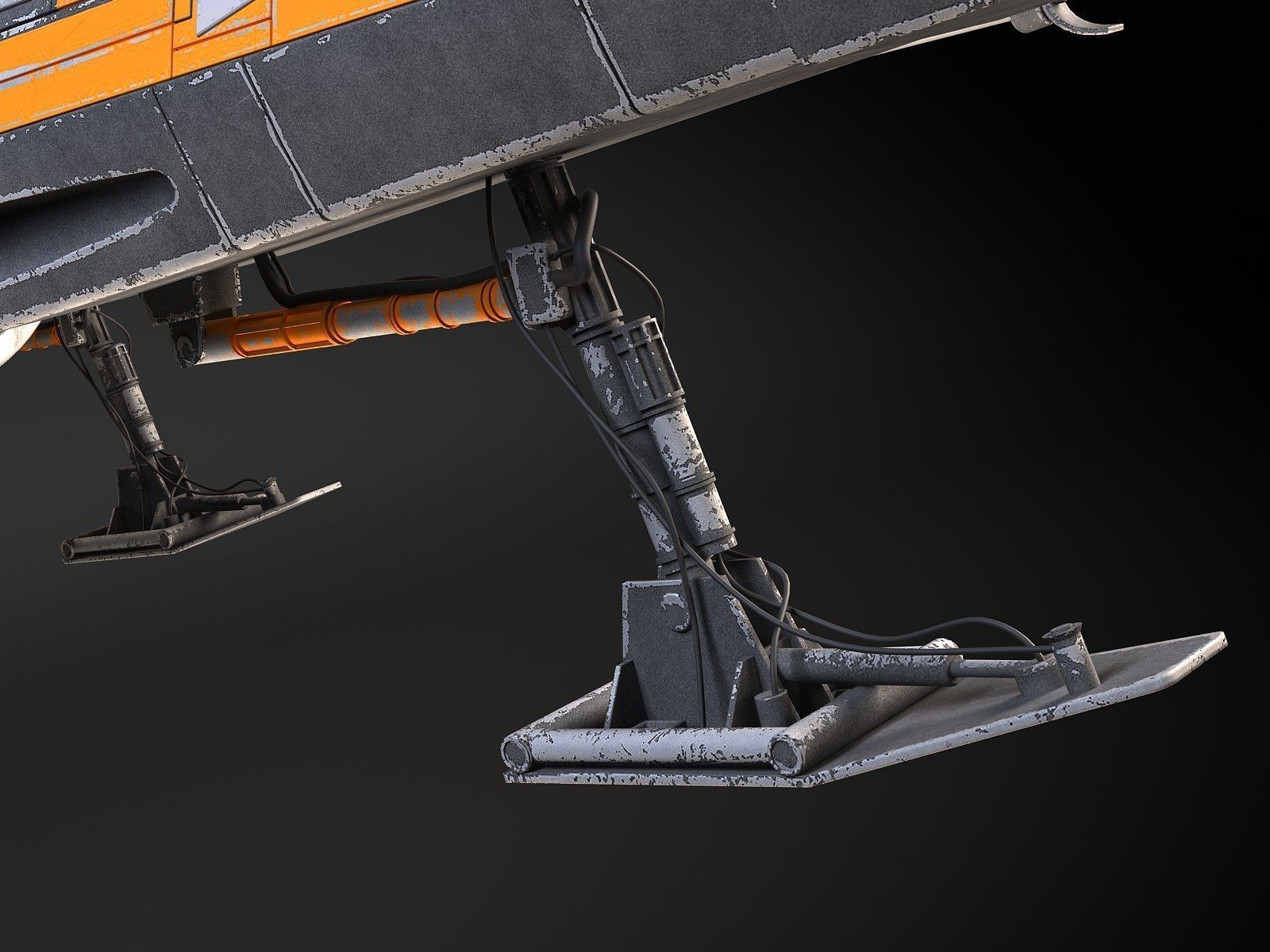 Star Wars X-Wing Fighter Black with Interior 3D model_12