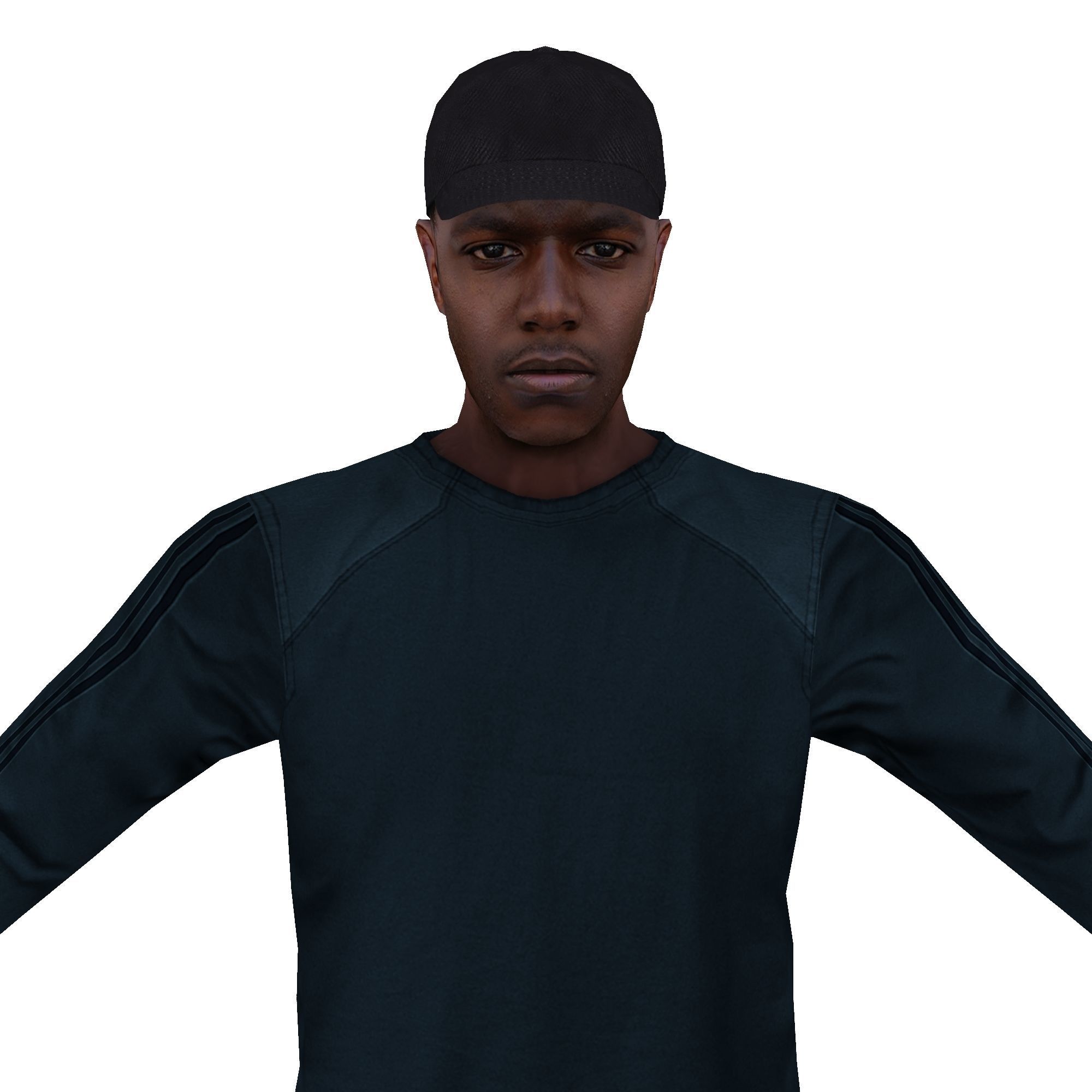 MAN 5 Low-poly 3D model_4