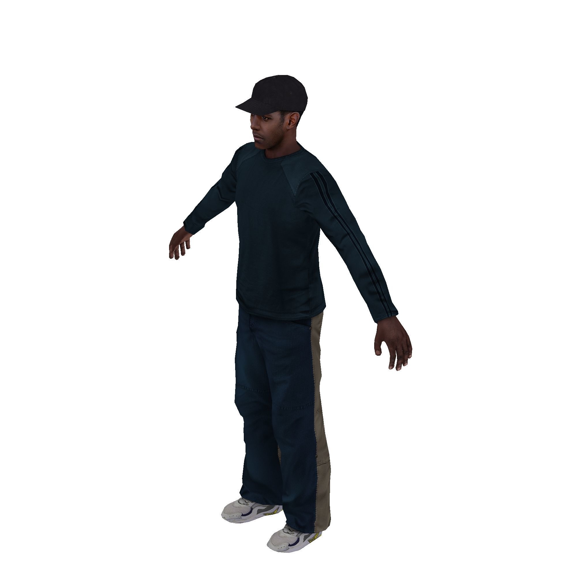 MAN 5 Low-poly 3D model_6