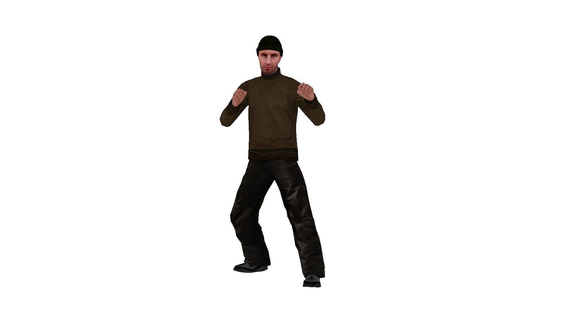 MAN 6 in sweater and pants Low-poly 3D model_2