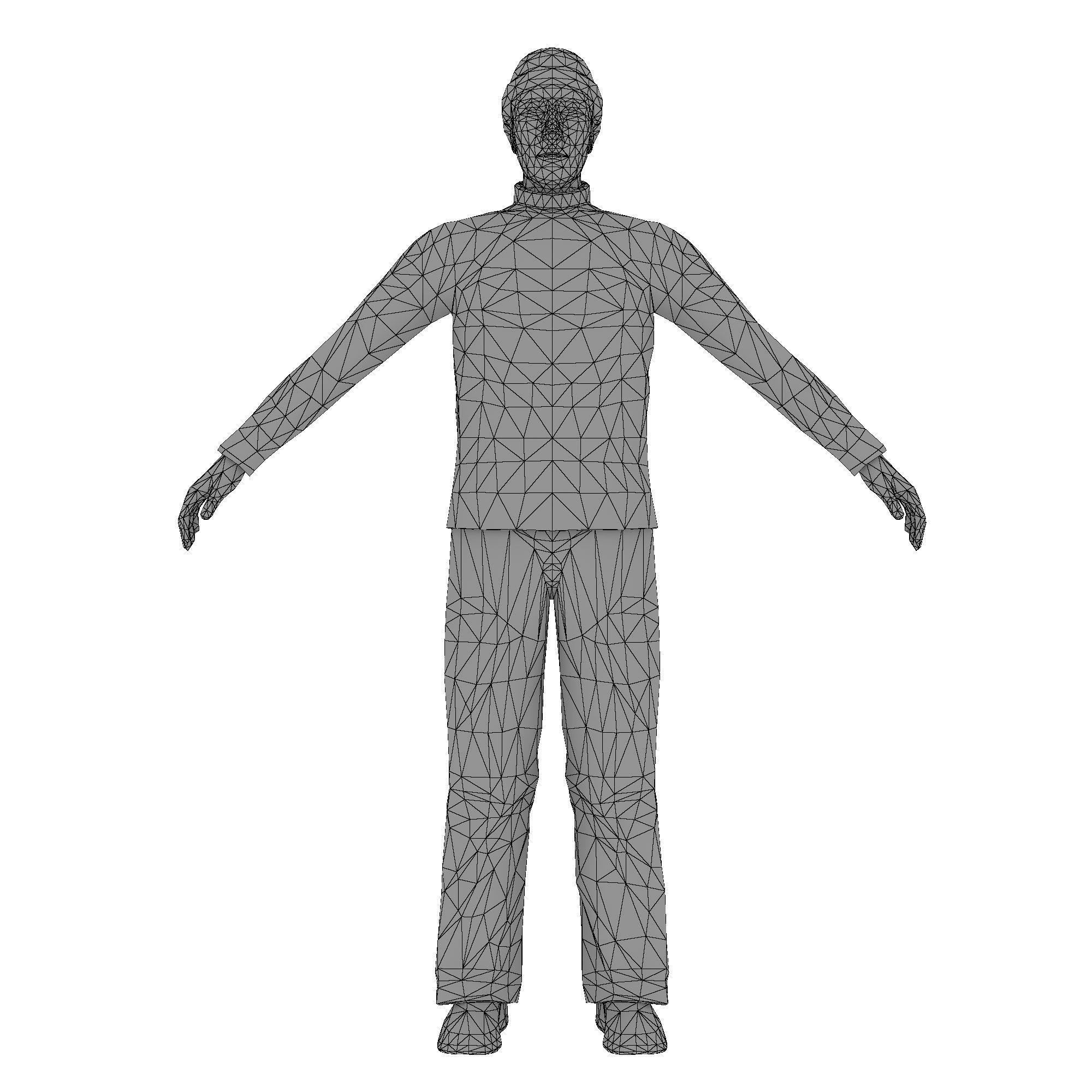 MAN 6 in sweater and pants Low-poly 3D model_9