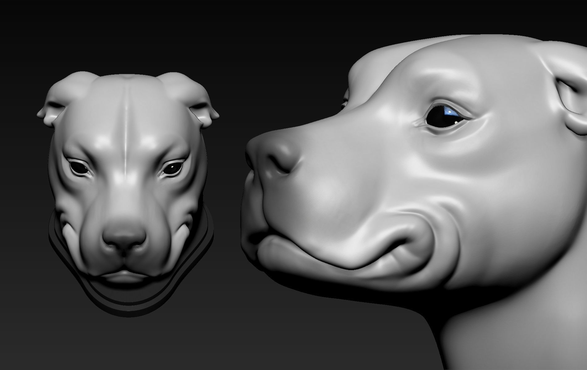 Pitbull Cute 3D print model_6