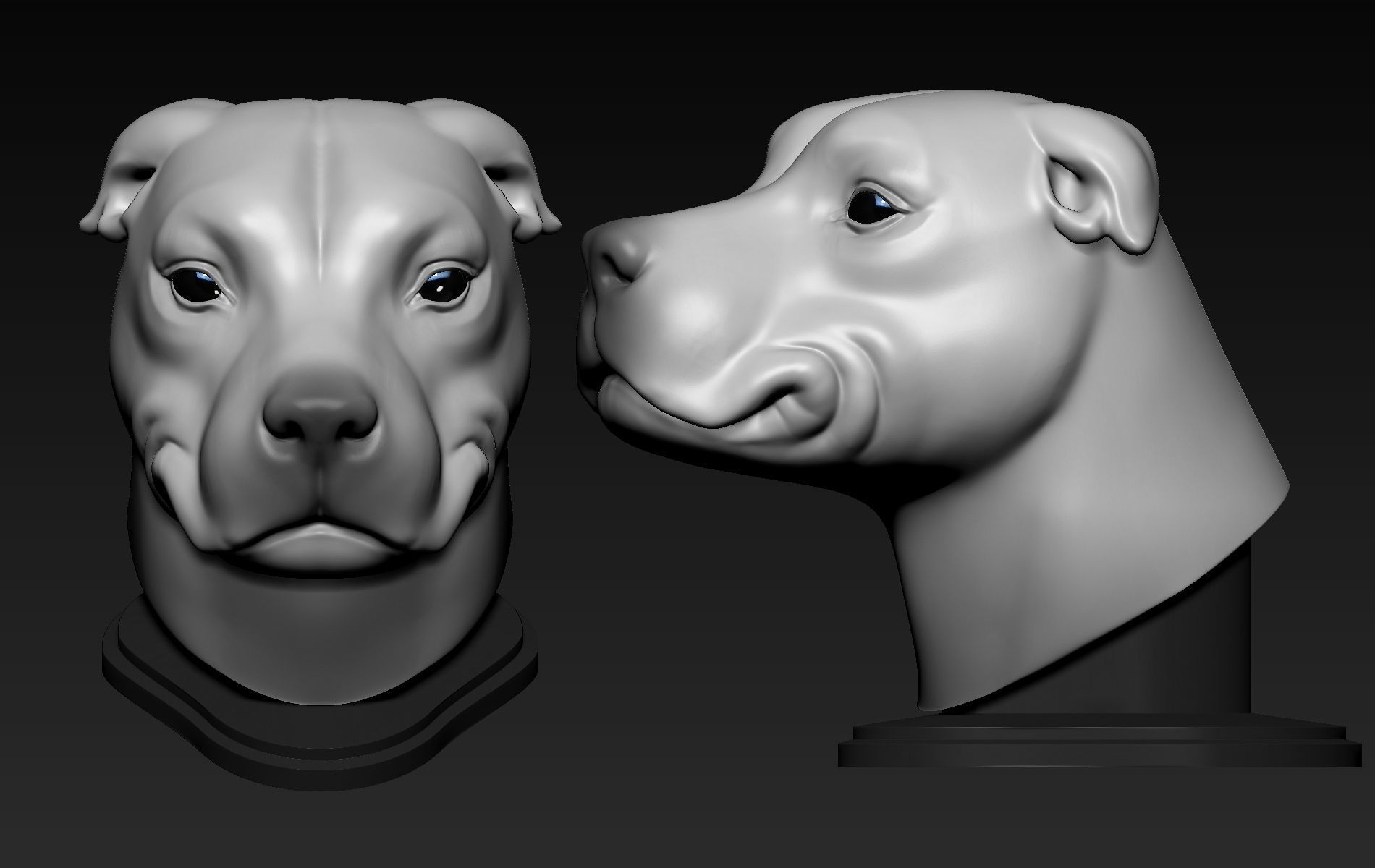 Pitbull Cute 3D print model_3