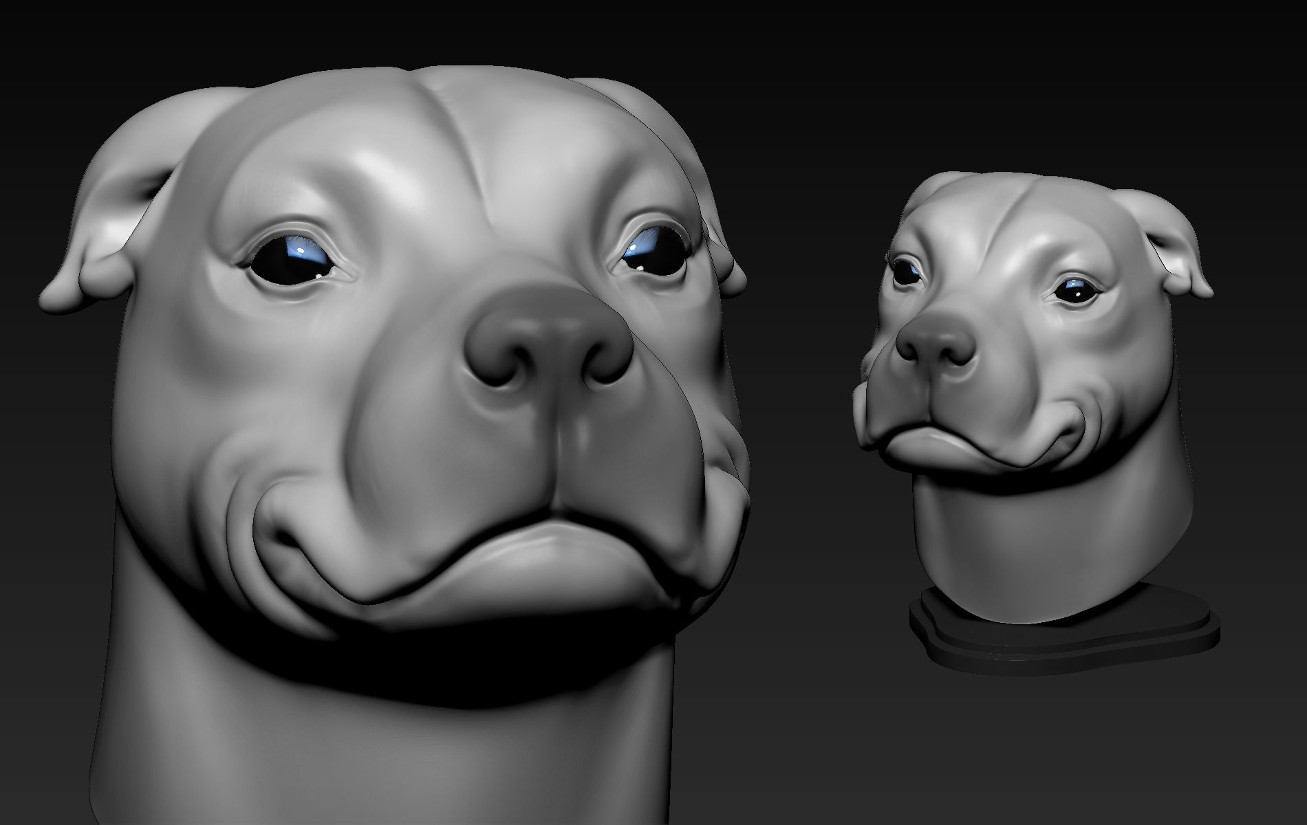 Pitbull Cute 3D print model_4