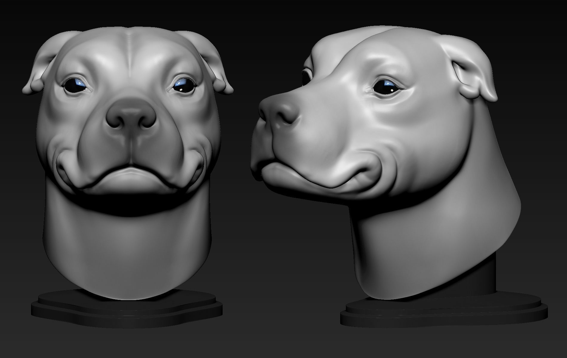 Pitbull Cute 3D print model_1