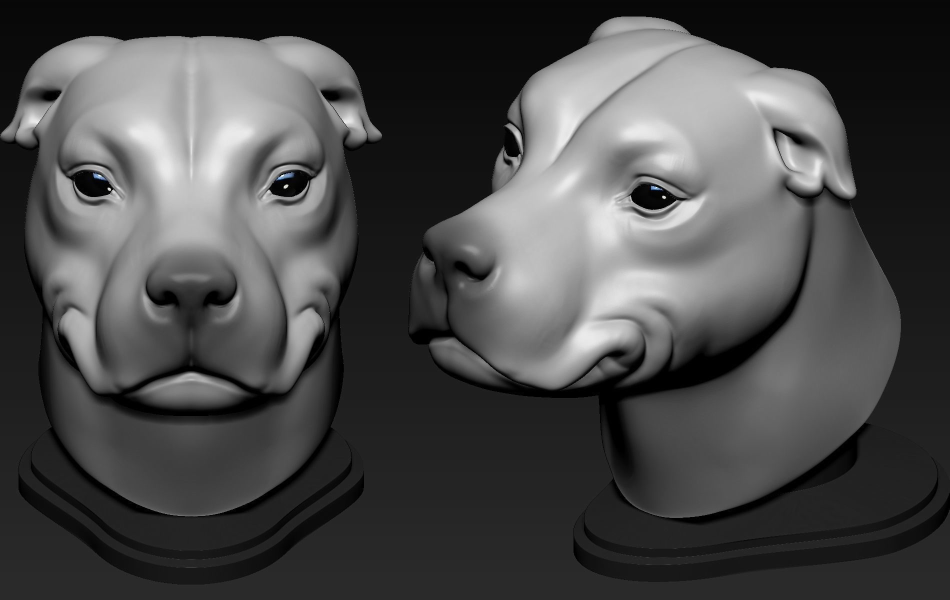 Pitbull Cute 3D print model_5