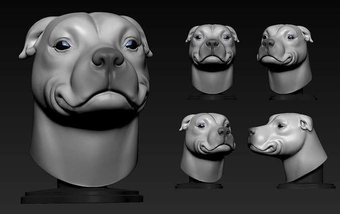 Pitbull Cute 3D print model