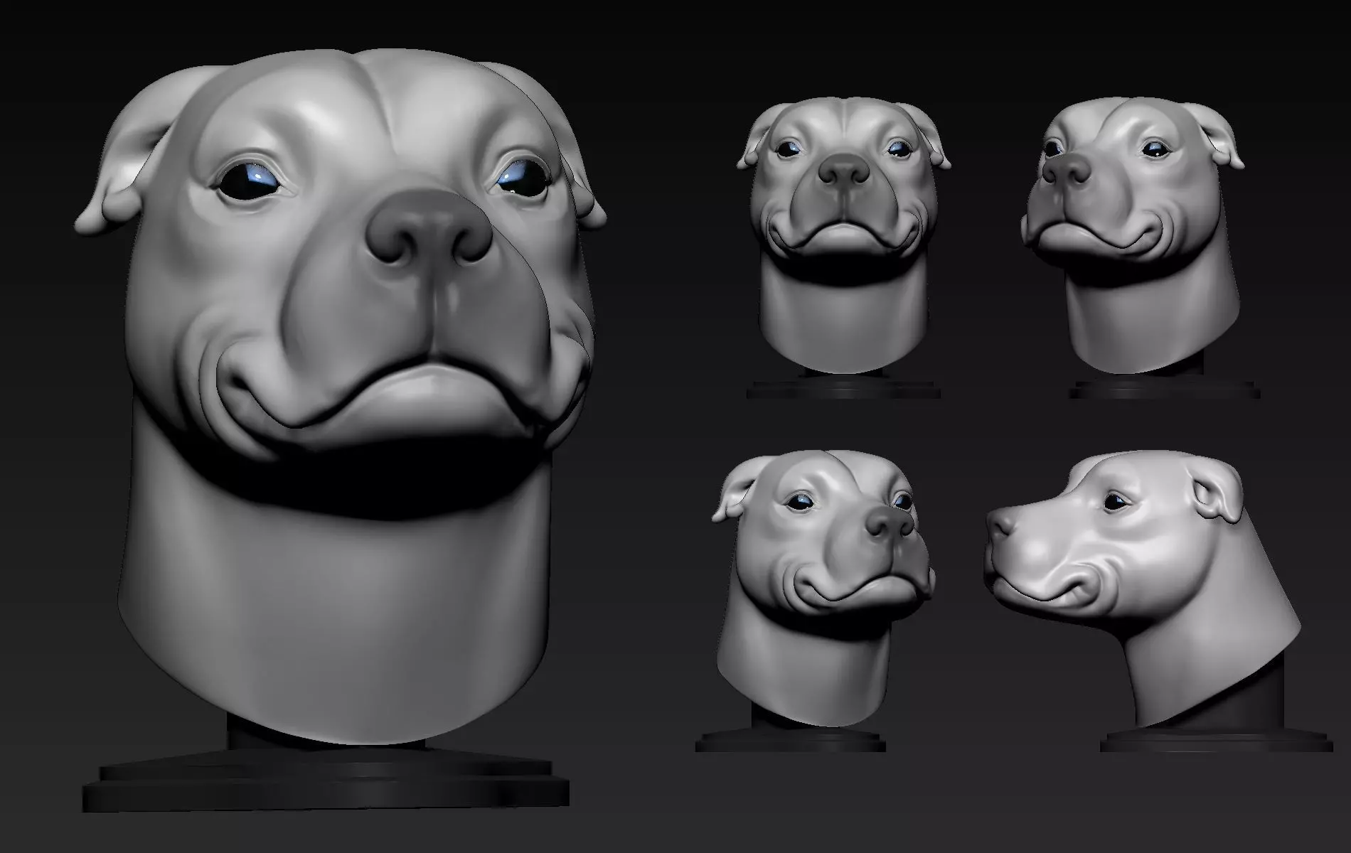 Pitbull Cute 3D print model_0
