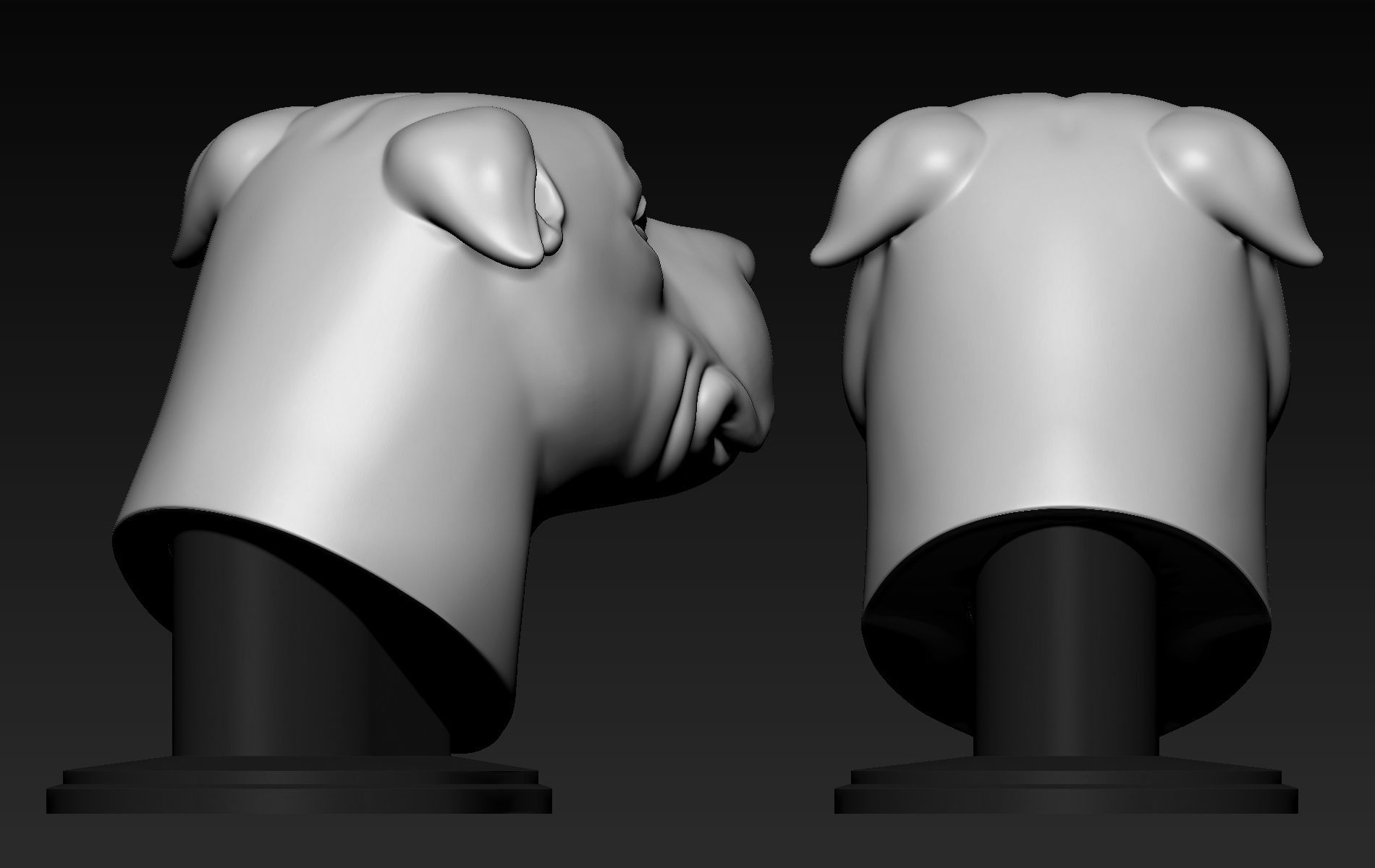 Pitbull Cute 3D print model_2