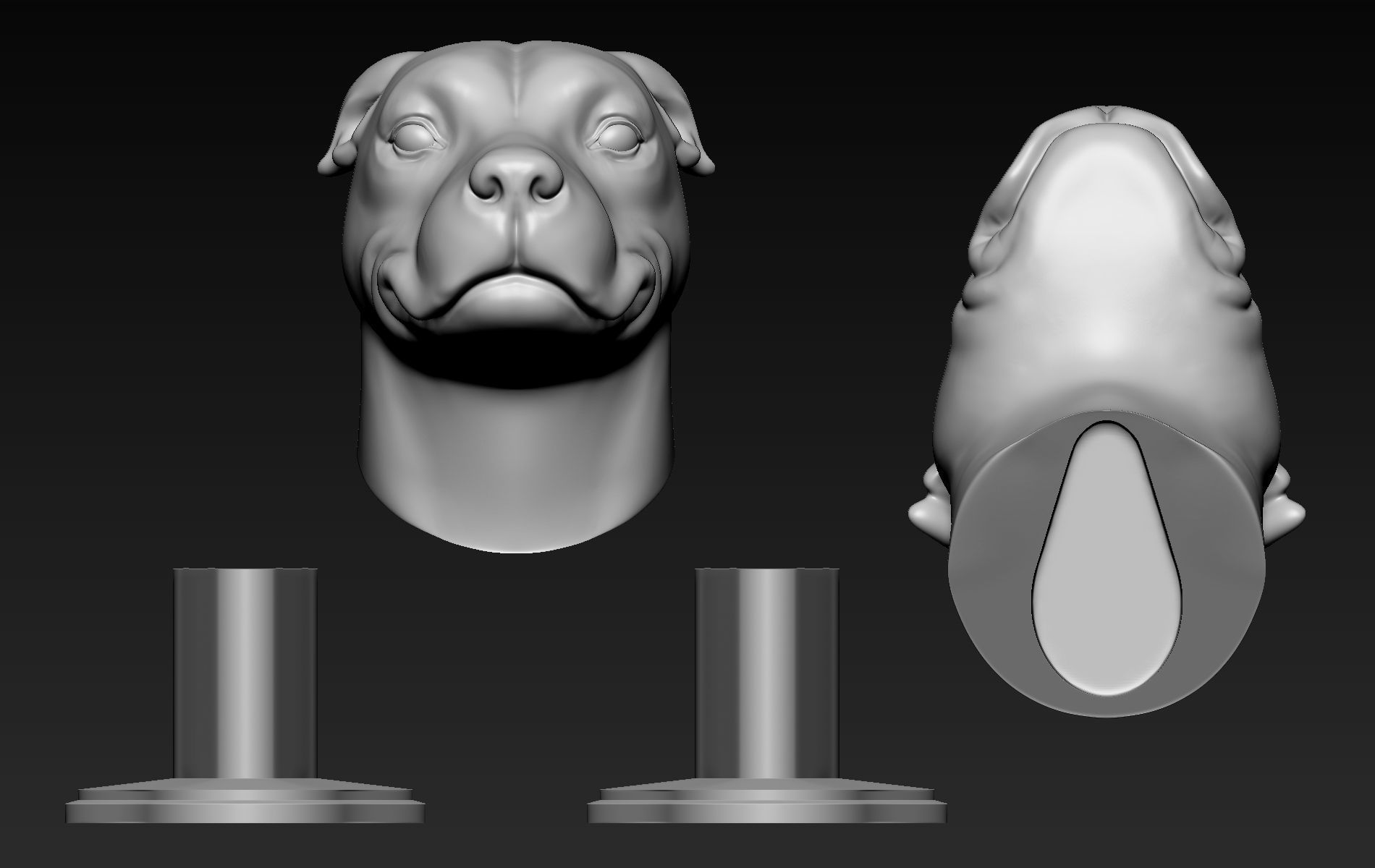 Pitbull Cute 3D print model_8