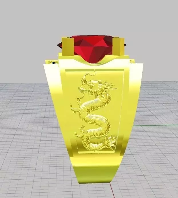Rings men dragon 3D print model_0