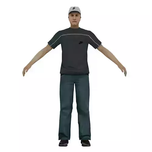 MAN 7 in jeans and hat