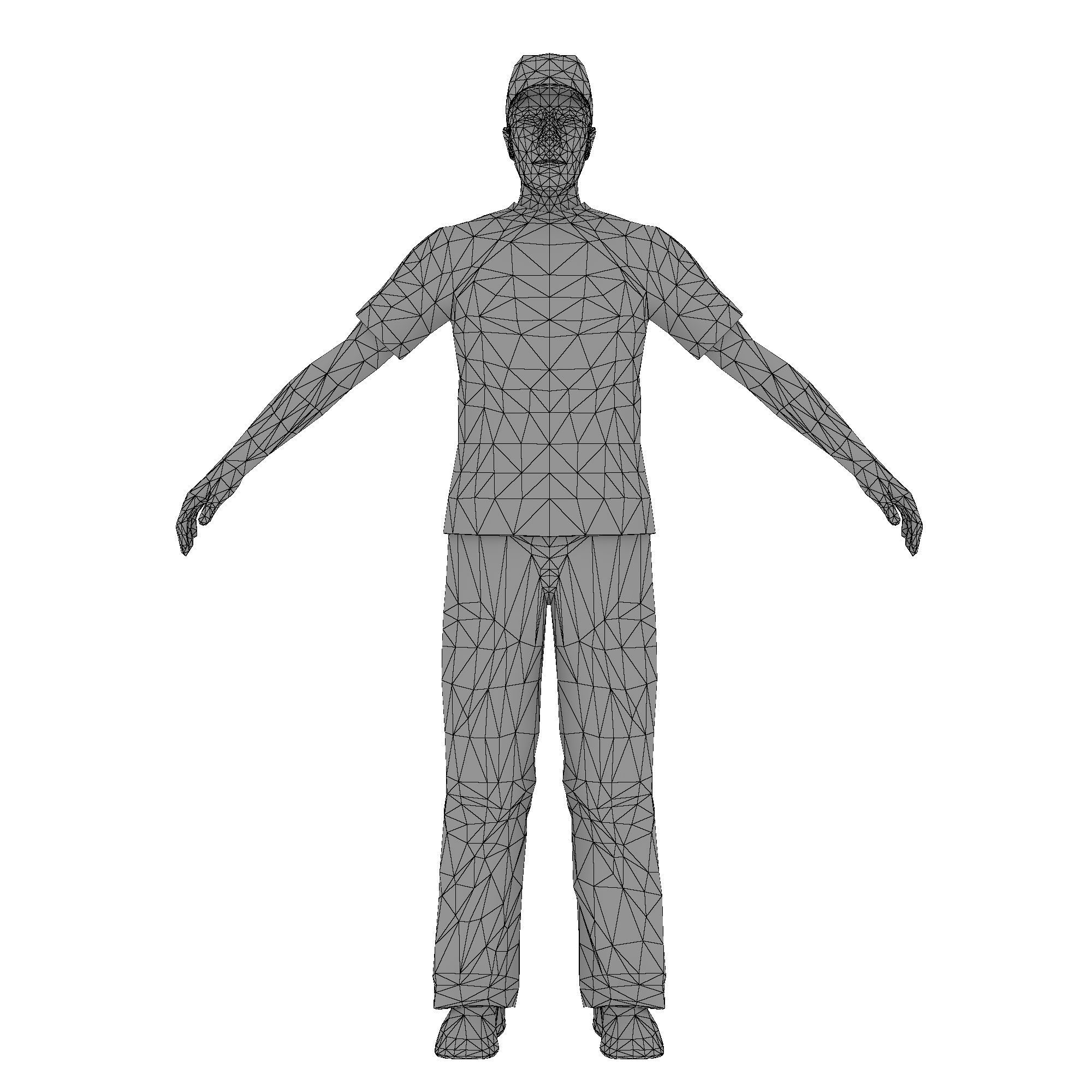 MAN 7 in jeans and hat Low-poly 3D model_10