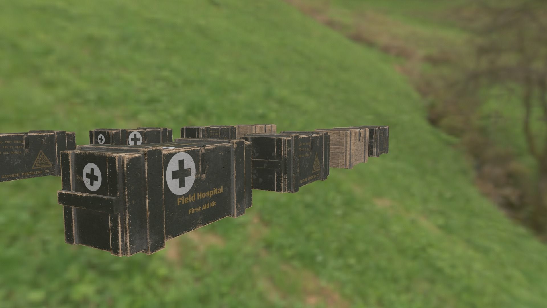 Military supply boxes Ammo boxes Low-poly 3D model_6