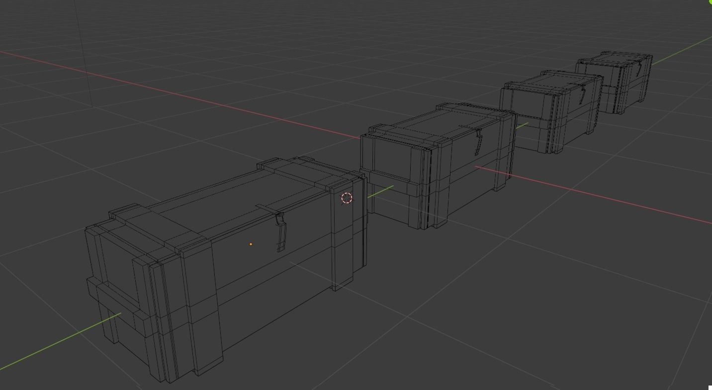 Military supply boxes Ammo boxes Low-poly 3D model_7