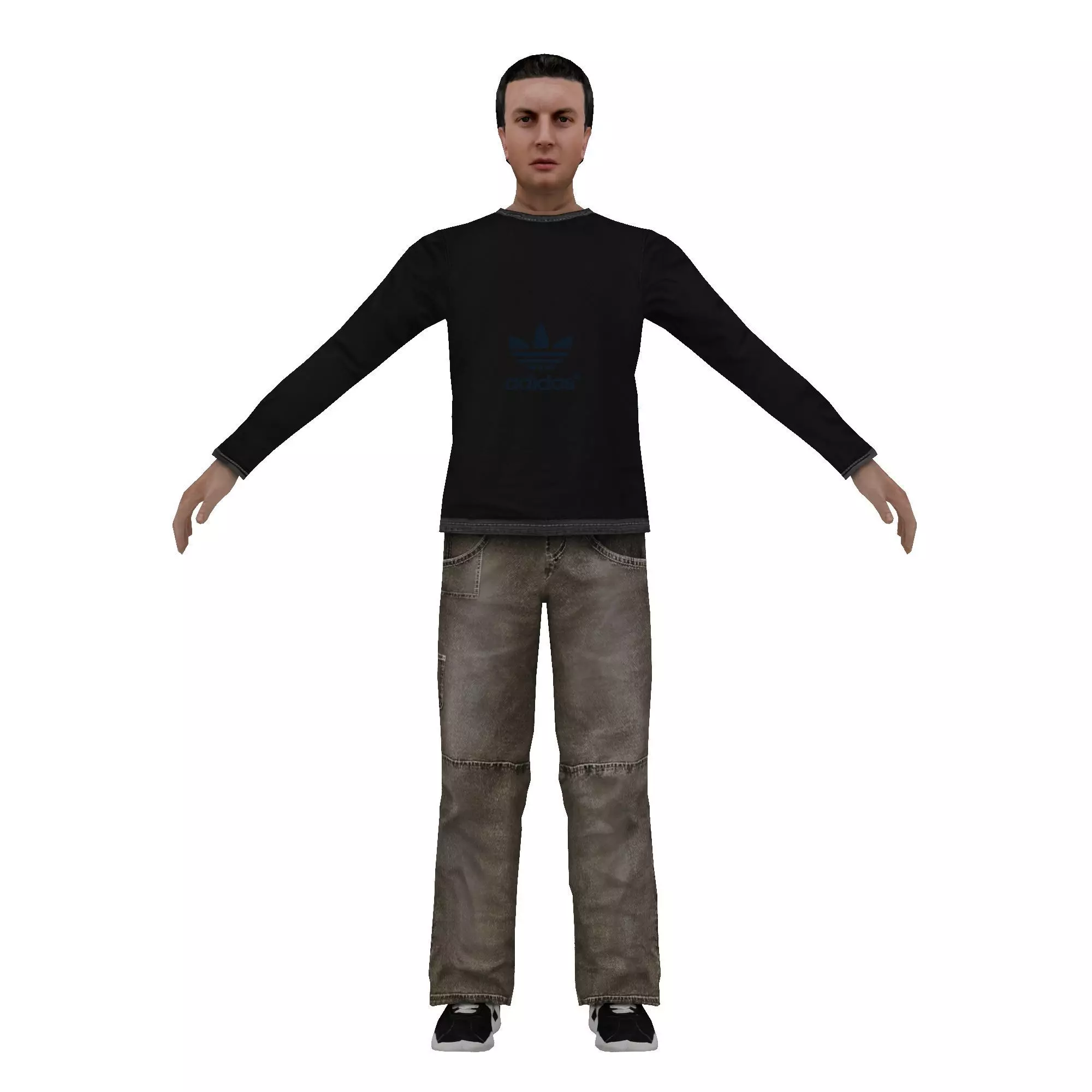MAN 9 holding fist Low-poly 3D model_0