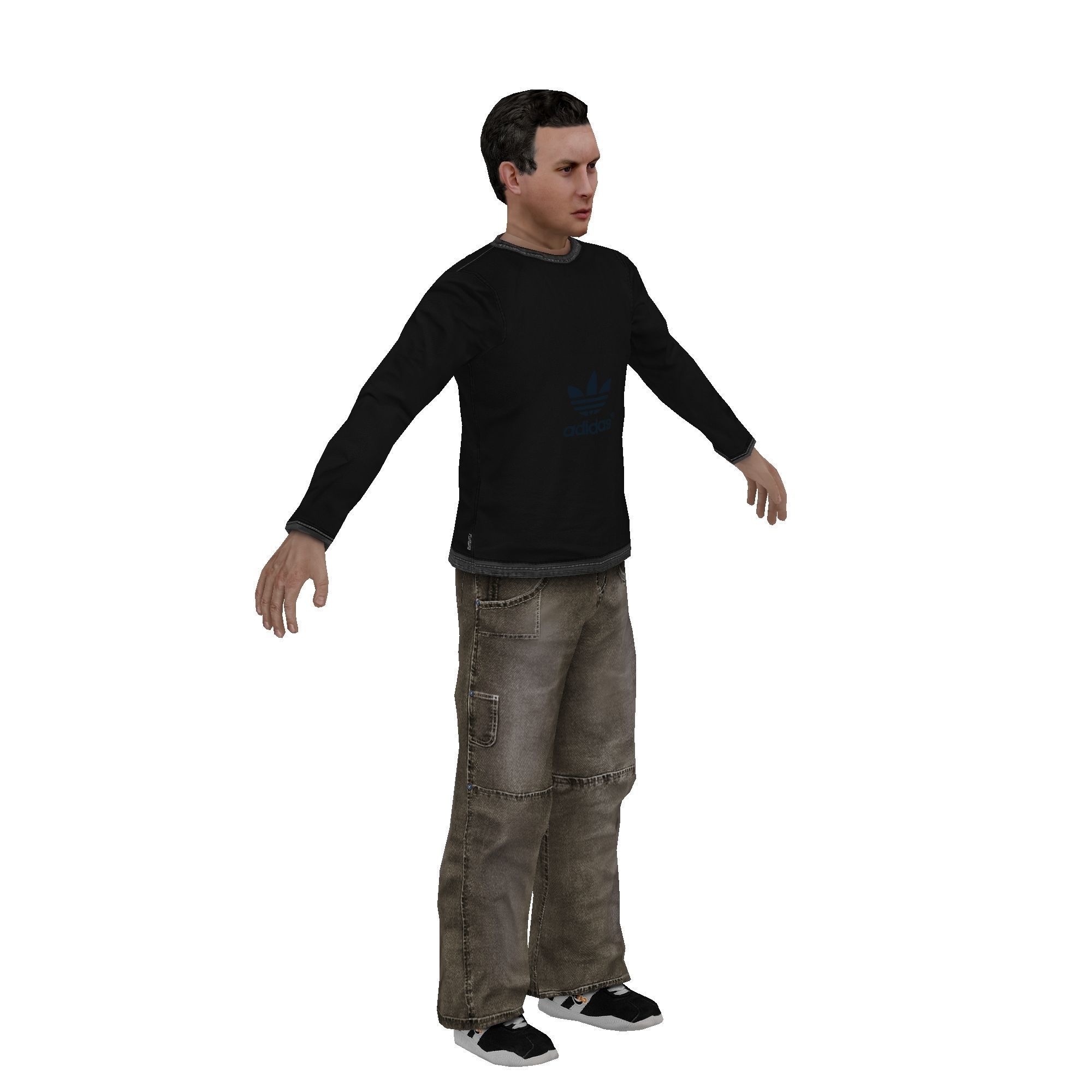 MAN 9 holding fist Low-poly 3D model_7