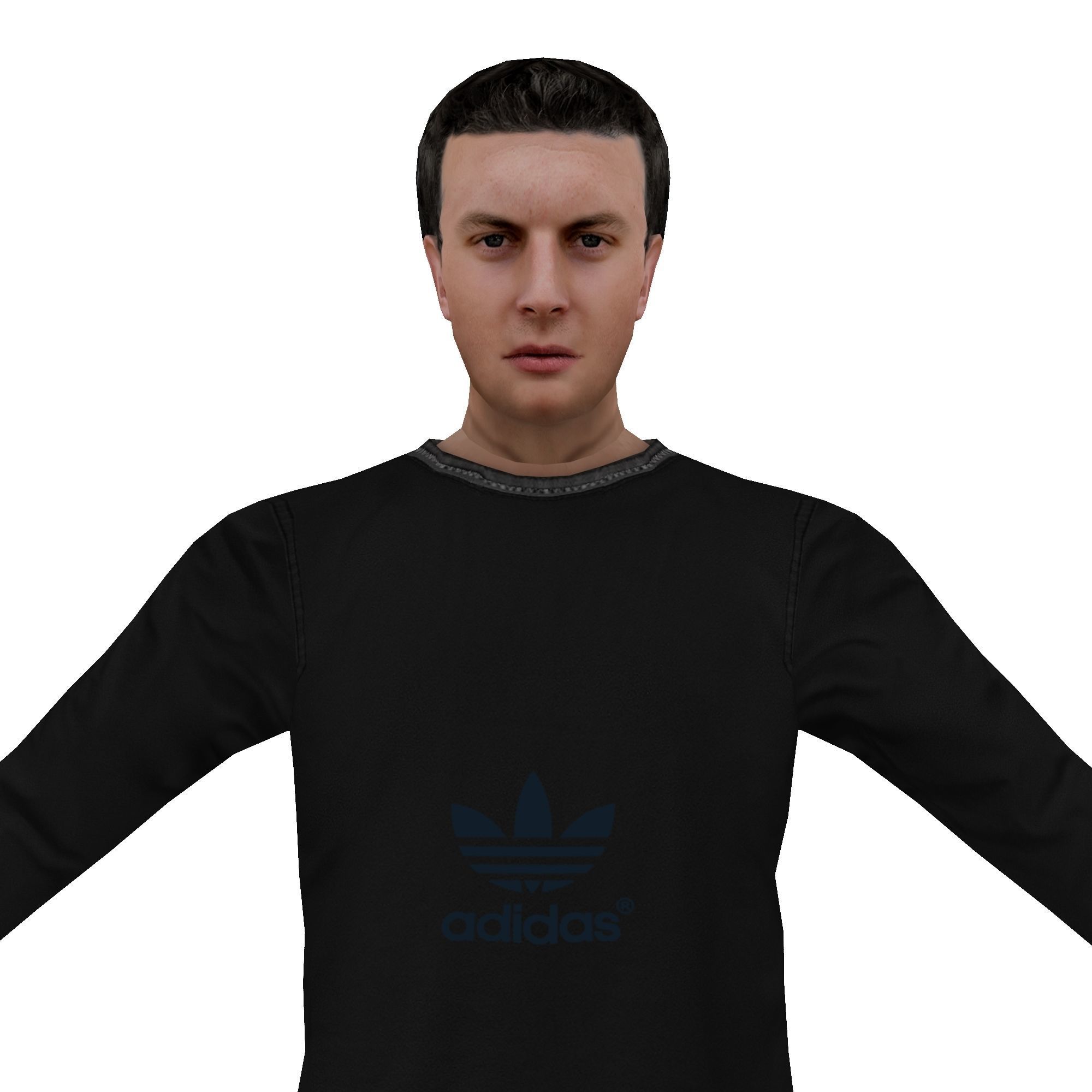 MAN 9 holding fist Low-poly 3D model_3