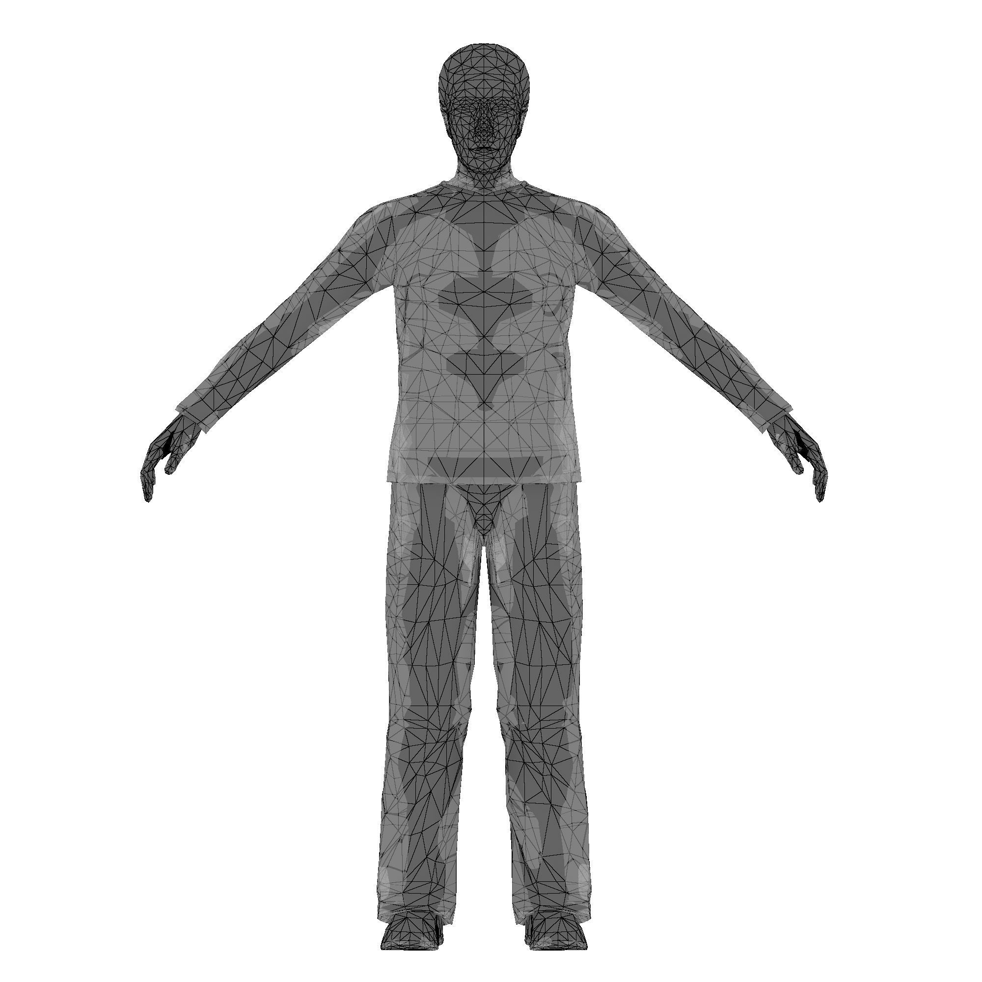 MAN 9 holding fist Low-poly 3D model_11