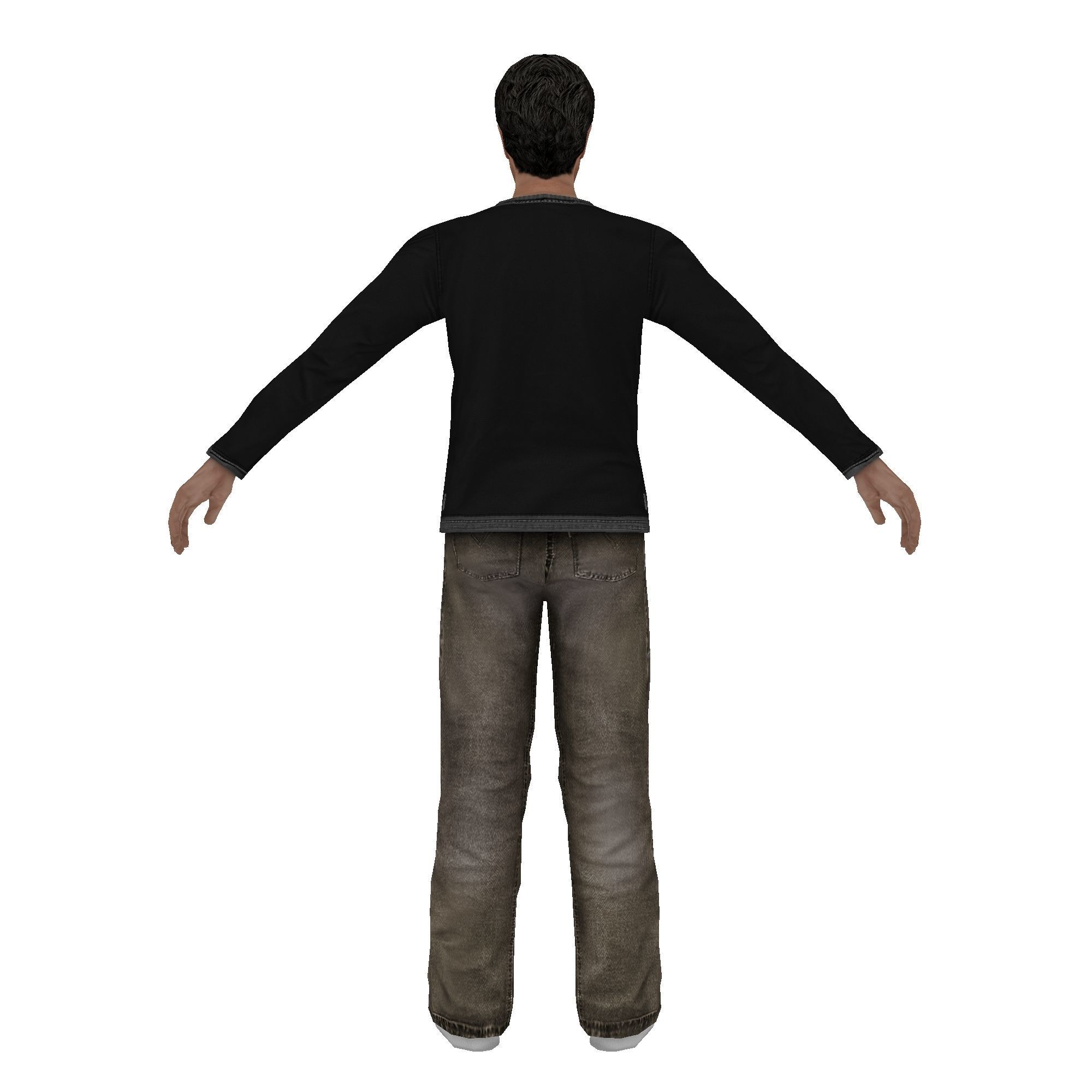 MAN 9 holding fist Low-poly 3D model_6