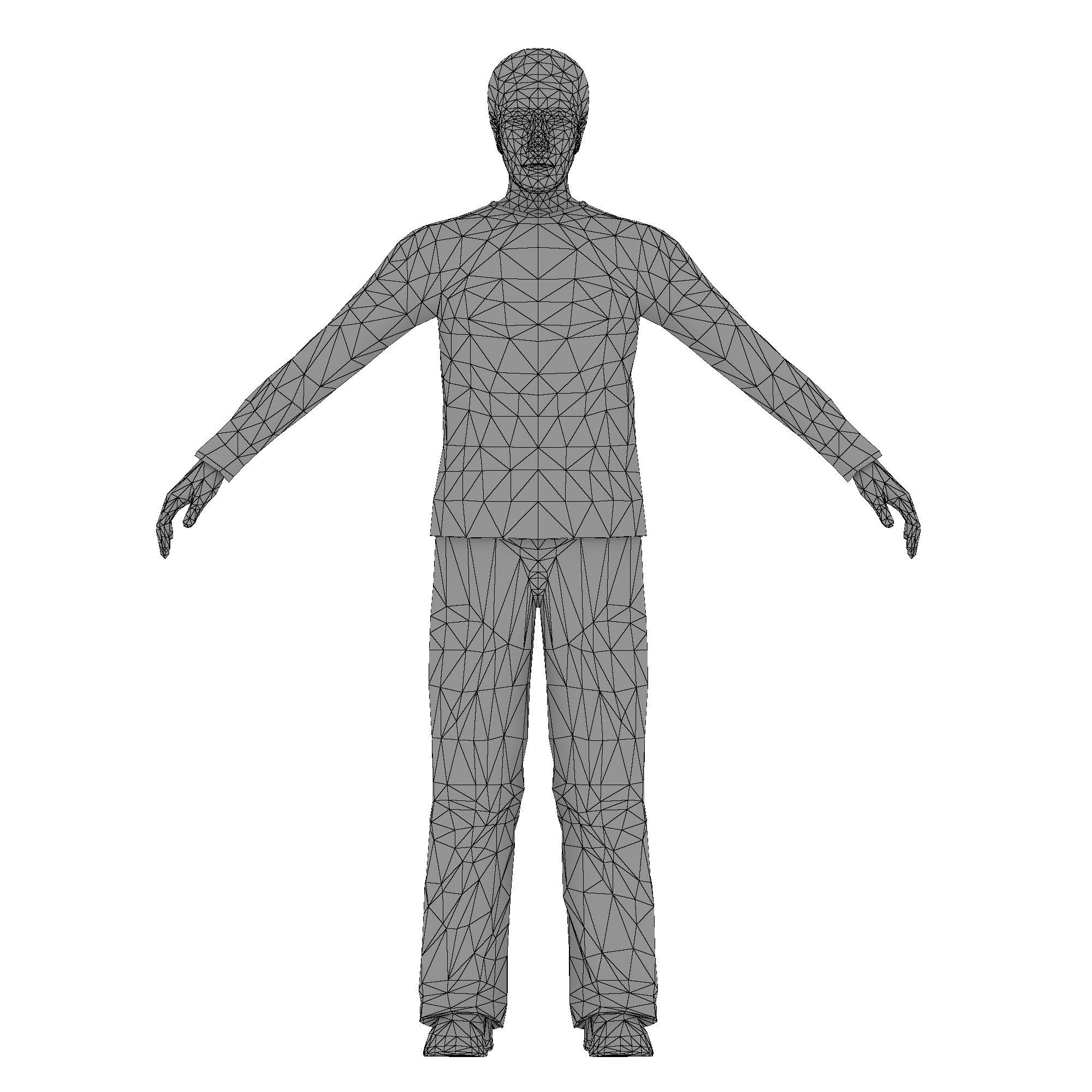 MAN 9 holding fist Low-poly 3D model_10