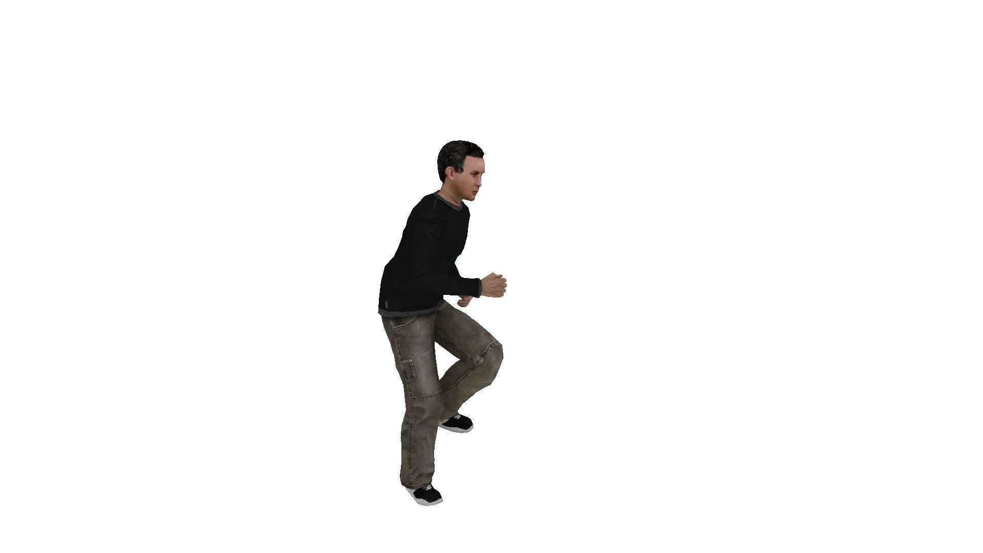 MAN 9 holding fist Low-poly 3D model_5