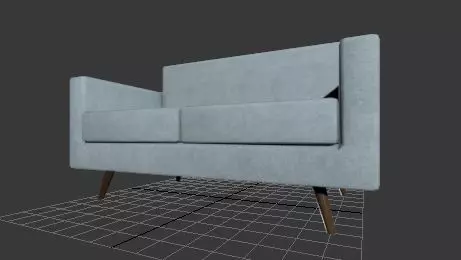 Sofa Chair Low-poly 3D model_0