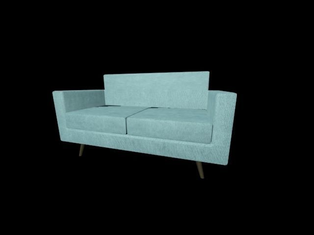 Sofa Chair Low-poly 3D model_1