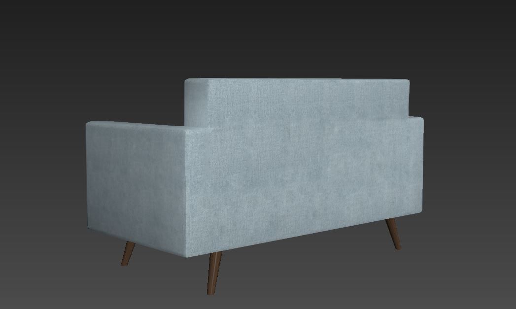 Sofa Chair Low-poly 3D model_2