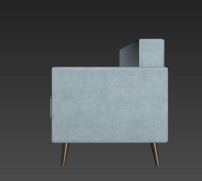 Sofa Chair Low-poly 3D model_3