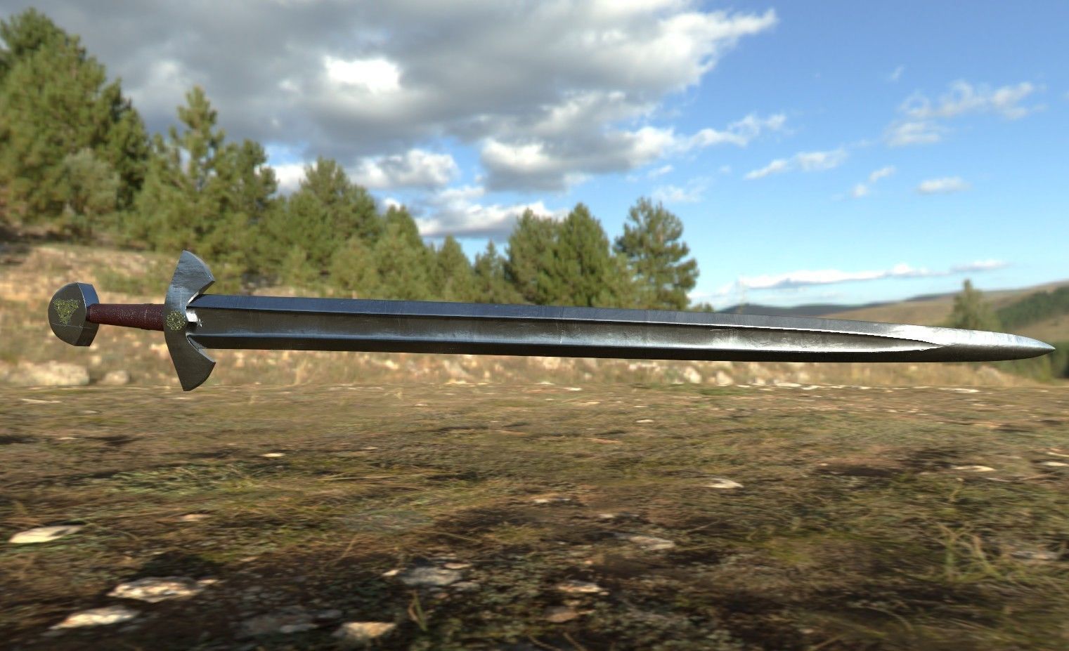 Viking Sword PBR Lowpoly Game Ready Low-poly 3D model_5