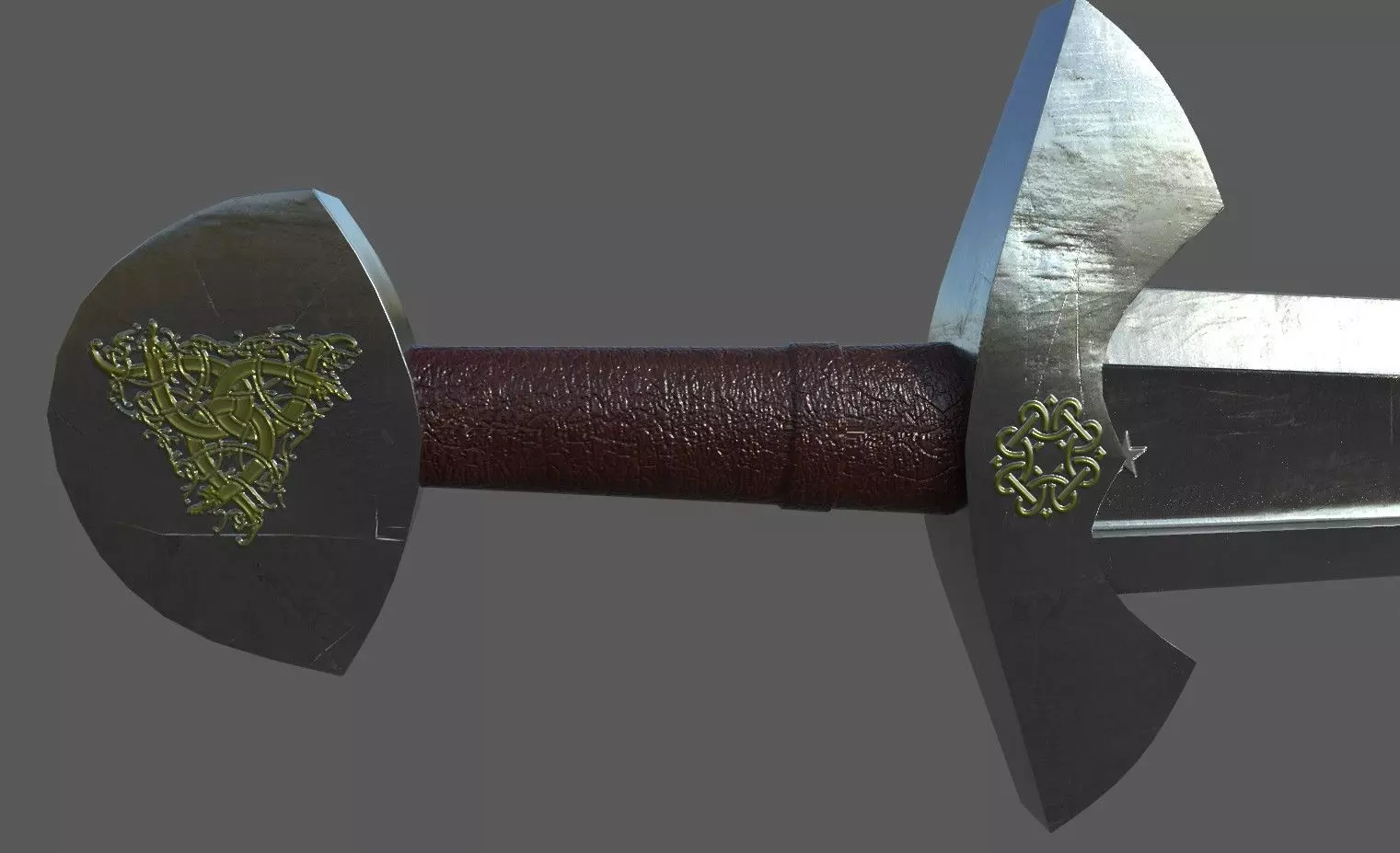 Viking Sword PBR Lowpoly Game Ready Low-poly 3D model_0