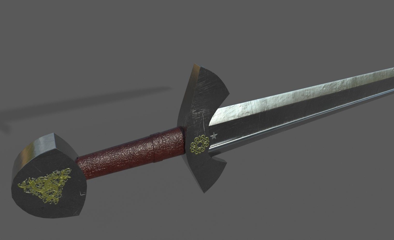 Viking Sword PBR Lowpoly Game Ready Low-poly 3D model_7