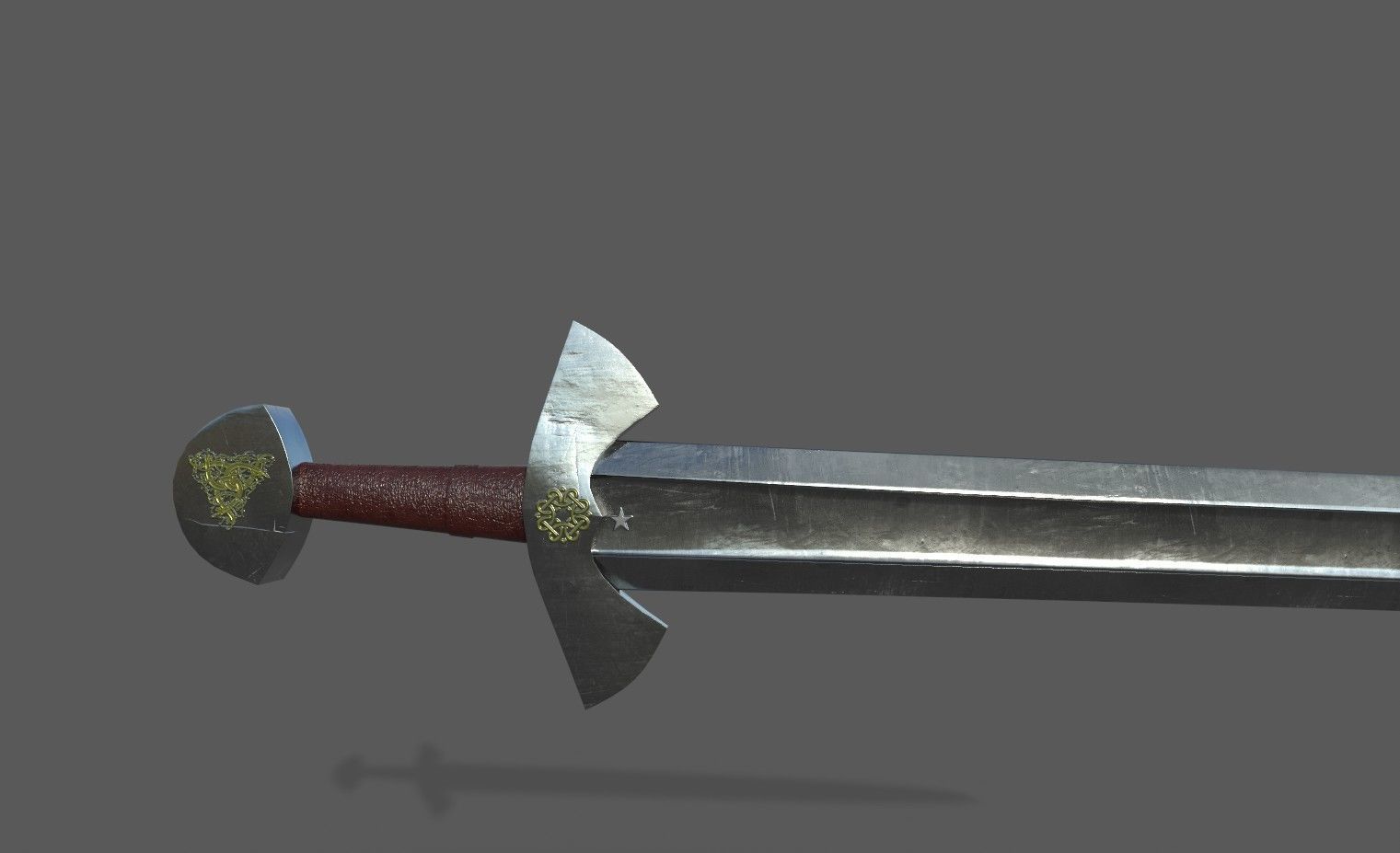Viking Sword PBR Lowpoly Game Ready Low-poly 3D model_6