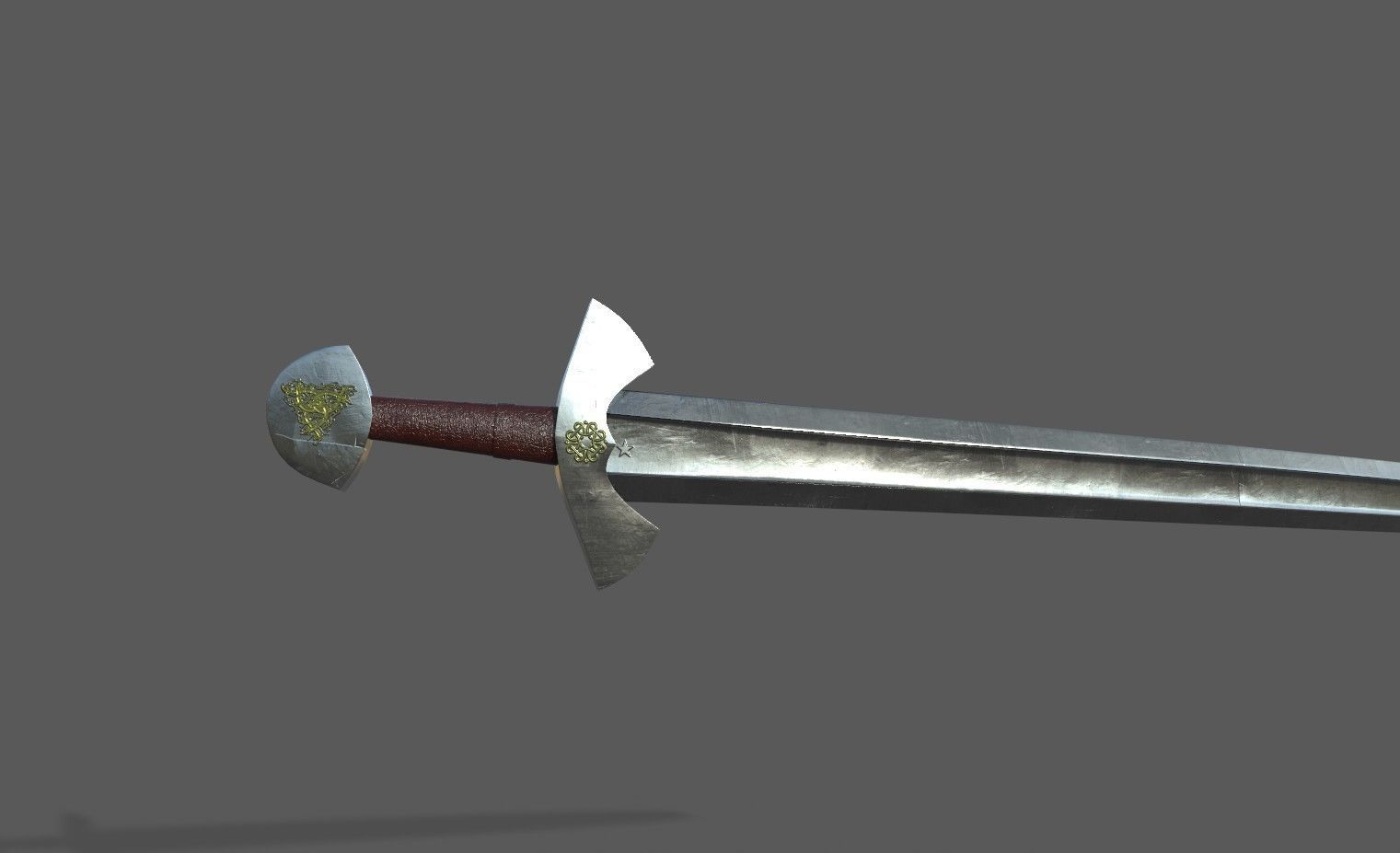 Viking Sword PBR Lowpoly Game Ready Low-poly 3D model_1