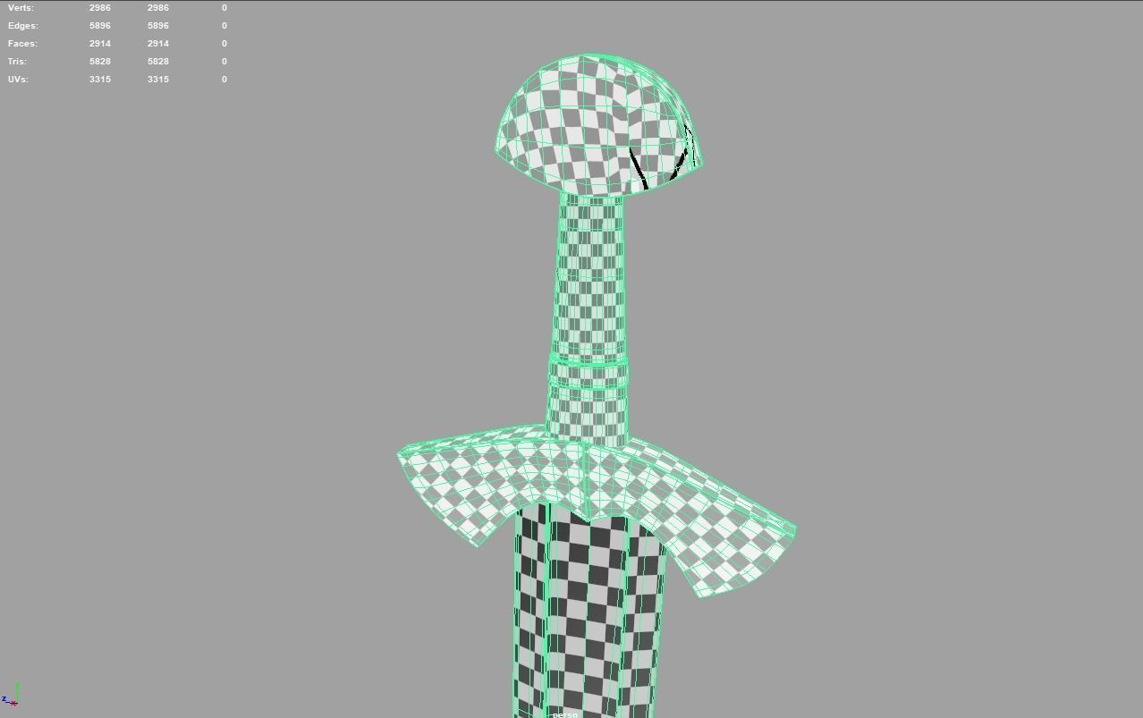 Viking Sword PBR Lowpoly Game Ready Low-poly 3D model_11