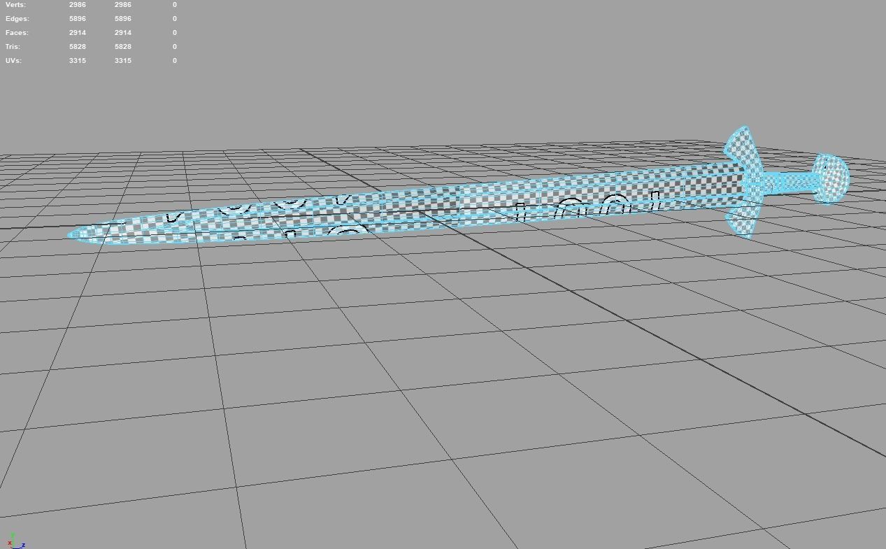 Viking Sword PBR Lowpoly Game Ready Low-poly 3D model_9