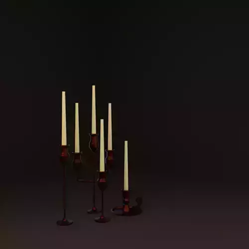 Copper candleholders - PBR Game-Ready model
