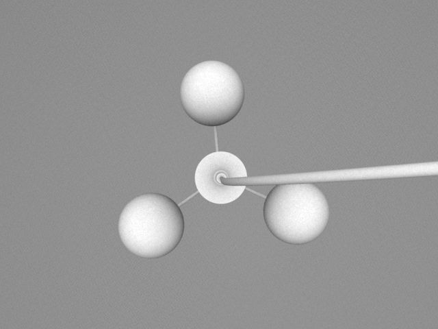 Light-02 pendant light with three balls hanging from it Low-poly 3D model_16