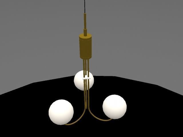 Light-02 pendant light with three balls hanging from it Low-poly 3D model_12