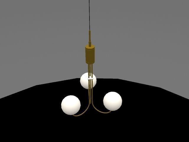 Light-02 pendant light with three balls hanging from it Low-poly 3D model_13