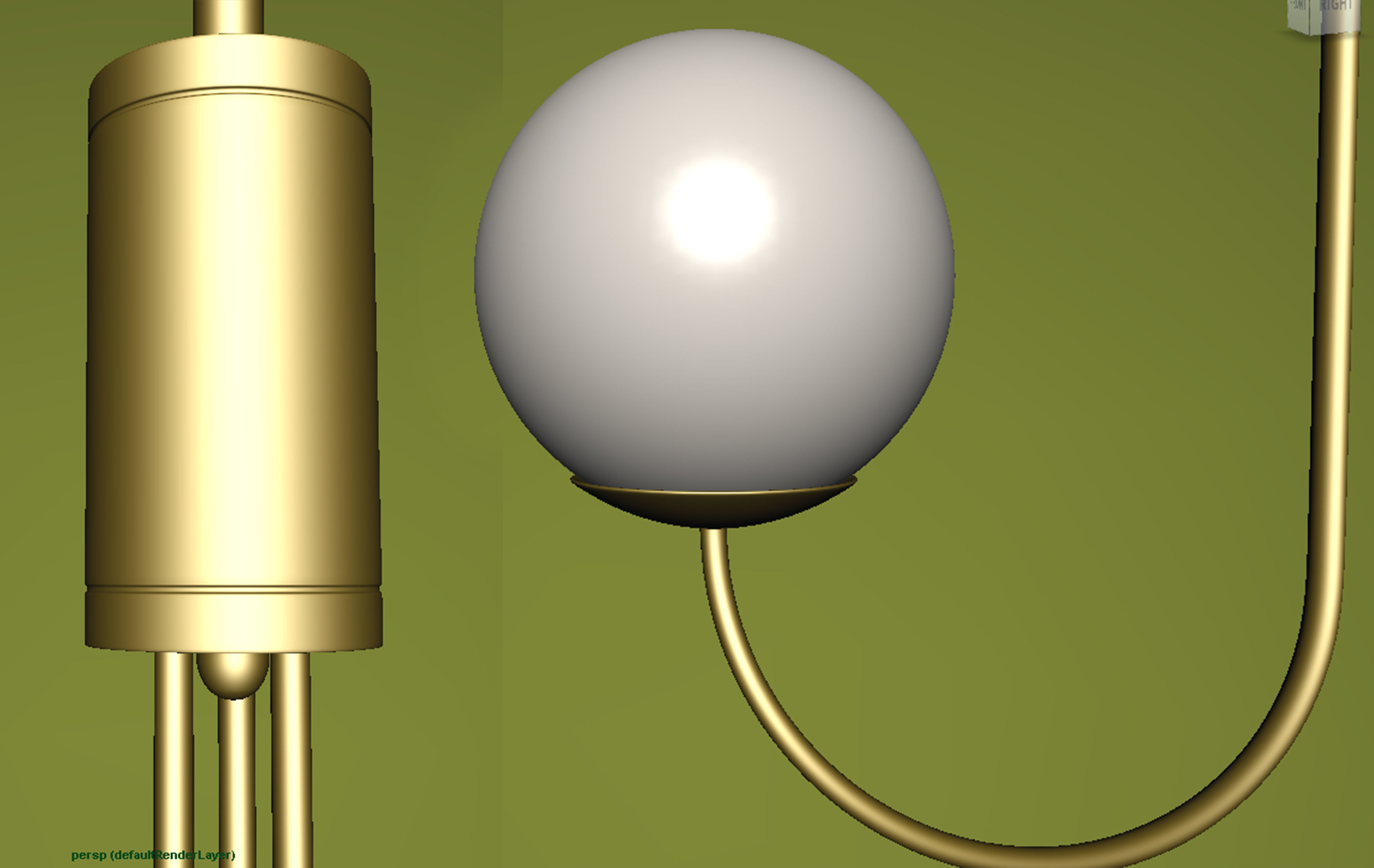 Light-02 pendant light with three balls hanging from it Low-poly 3D model_4