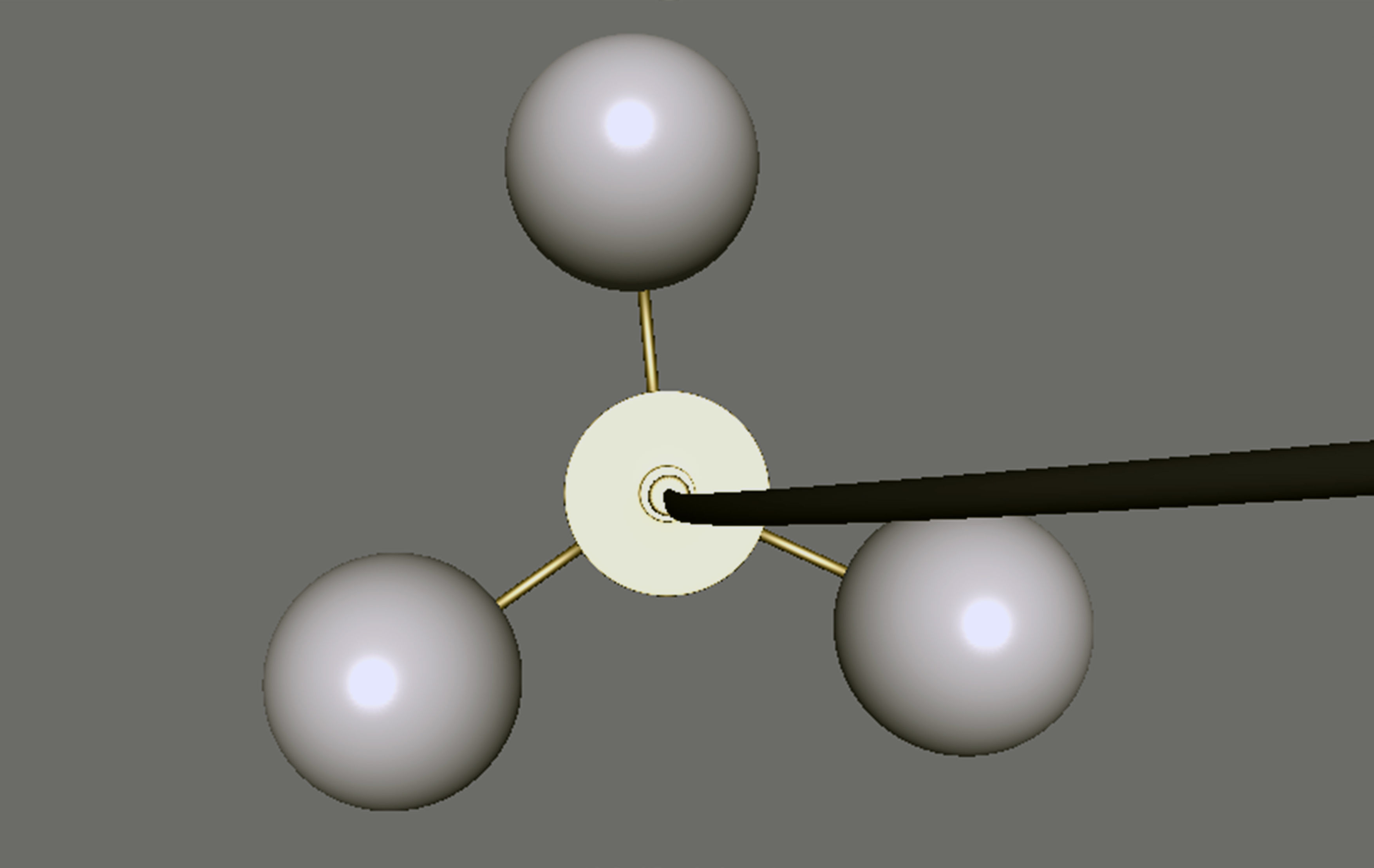 Light-02 pendant light with three balls hanging from it Low-poly 3D model_3