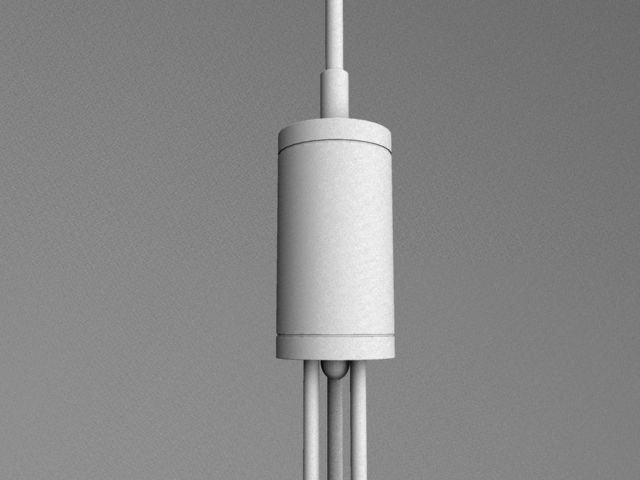 Light-02 pendant light with three balls hanging from it Low-poly 3D model_15