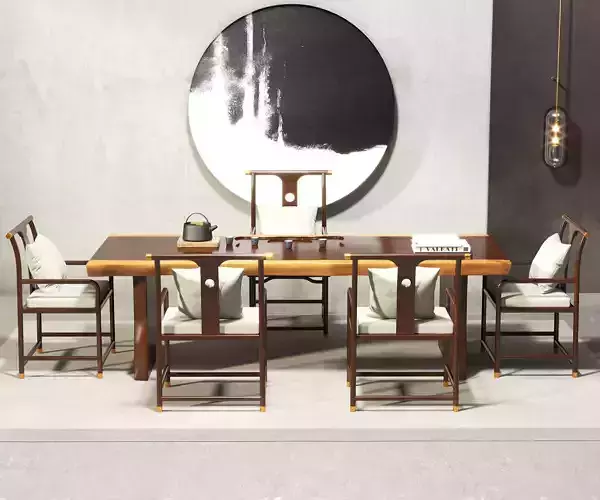 Neo-Chinese  Tea house Interior Scene  244