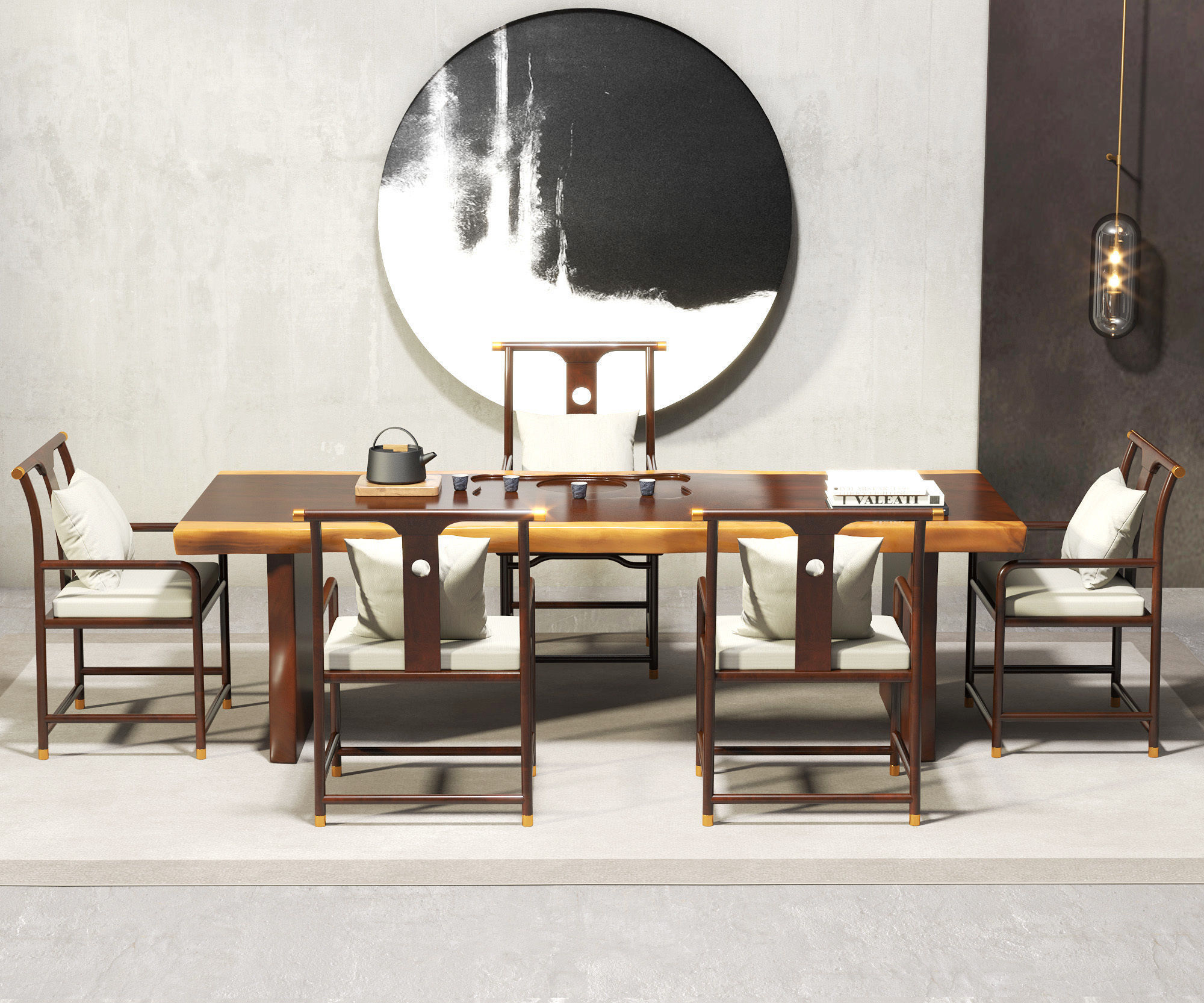Neo-Chinese Tea house Interior Scene 244