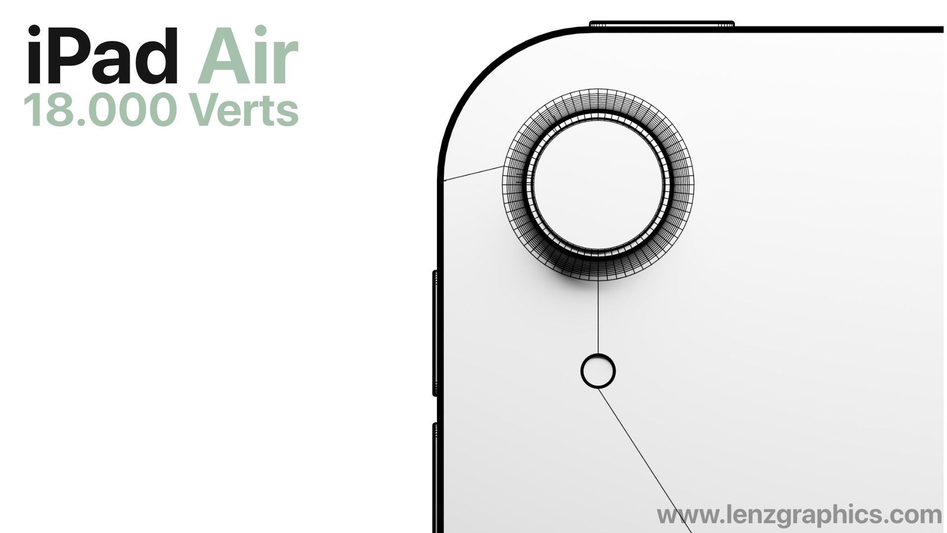 Green 2020 iPad Air 11 inch 3D model_3